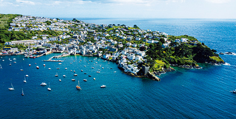 An aerial view of Falmouth